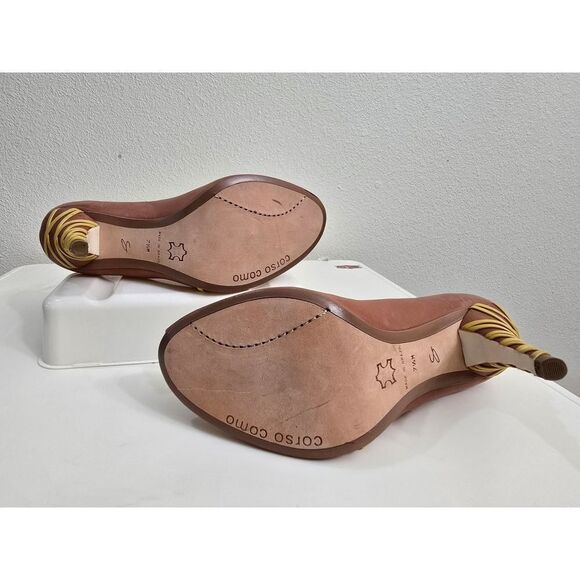 Corso Como Leather Lace-Up Heels Size 7.5 Brown Boho Victorian Brazil Boho - Picture 3 of 8